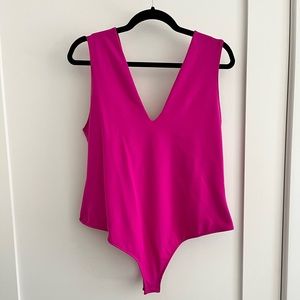 NWT Free People Hot Pink Keep it Sleek Bodysuit size XL